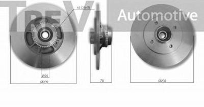 TREVI AUTOMOTIVE wb2293 -  Комплект подшипника ступицы колеса